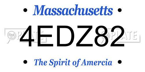 4EDZ82 Massachusetts License Plate
