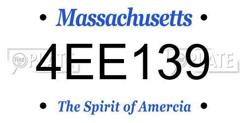 4EE139 Massachusetts License Plate