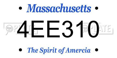 4EE310 Massachusetts License Plate