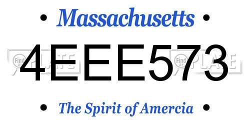 4EEE573 Massachusetts License Plate