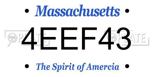 4EEF43 Massachusetts License Plate