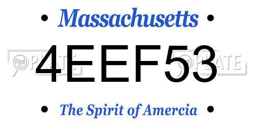 4EEF53 Massachusetts License Plate