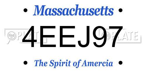 4EEJ97 Massachusetts License Plate
