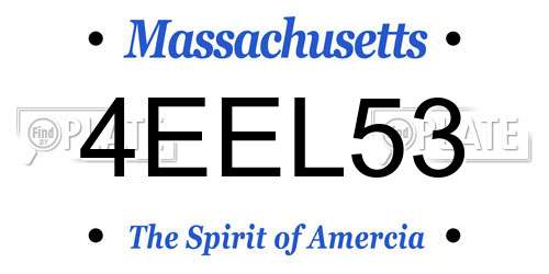 4EEL53 Massachusetts License Plate