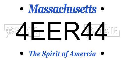 4EER44 Massachusetts License Plate