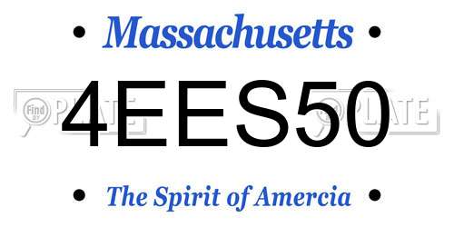 4EES50 Massachusetts License Plate