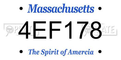 4EF178 Massachusetts License Plate