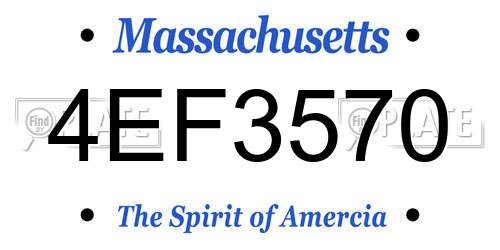 4EF3570 Massachusetts License Plate