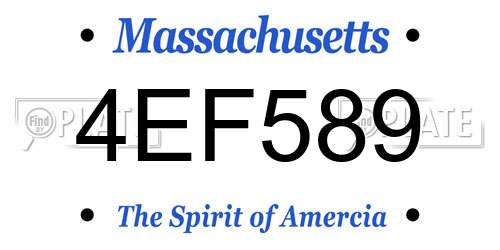 4EF589 Massachusetts License Plate