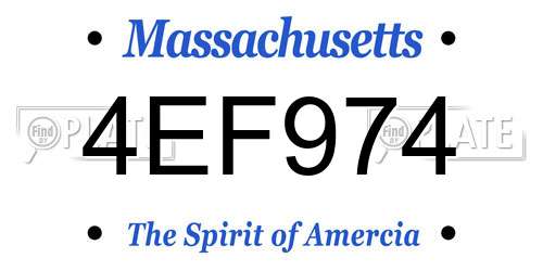 4EF974 Massachusetts License Plate