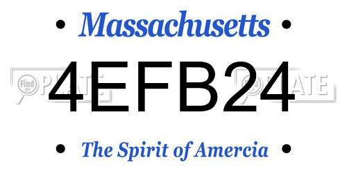 4EFB24 Massachusetts License Plate