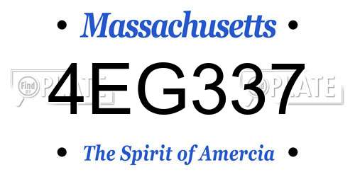 4EG337 Massachusetts License Plate