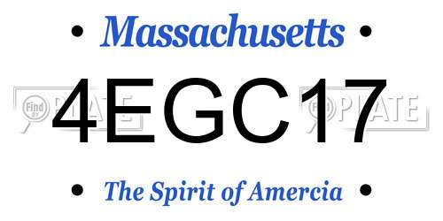 4EGC17 Massachusetts License Plate