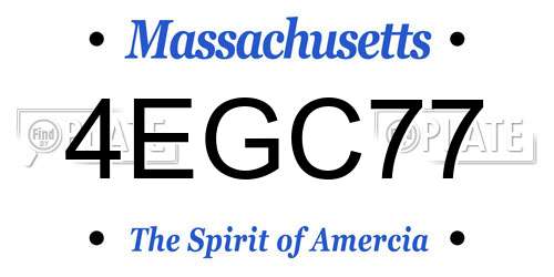 4EGC77 Massachusetts License Plate