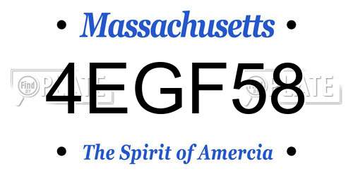 4EGF58 Massachusetts License Plate