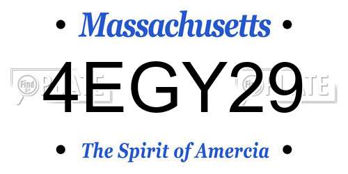 4EGY29 Massachusetts License Plate
