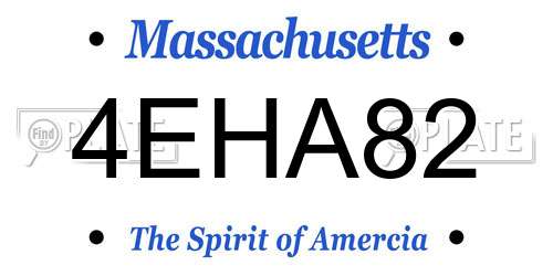 4EHA82 Massachusetts License Plate