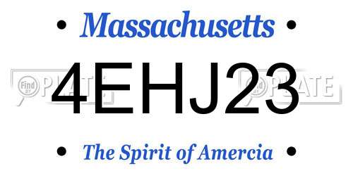 4EHJ23 Massachusetts License Plate