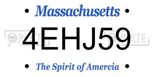 4EHJ59 Massachusetts License Plate