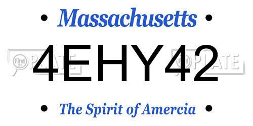 4EHY42 Massachusetts License Plate