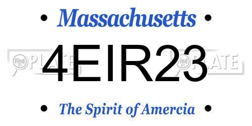 4EIR23 Massachusetts License Plate