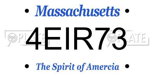 4EIR73 Massachusetts License Plate