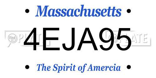 4EJA95 Massachusetts License Plate