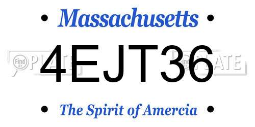 4EJT36 Massachusetts License Plate