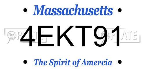 4EKT91 Massachusetts License Plate