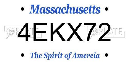 4EKX72 Massachusetts License Plate