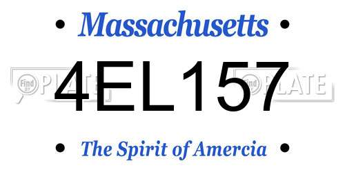 4EL157 Massachusetts License Plate