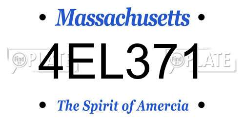 4EL371 Massachusetts License Plate