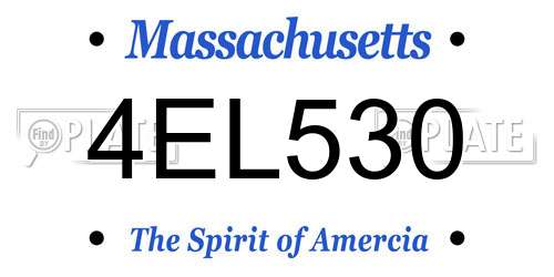 4EL530 Massachusetts License Plate