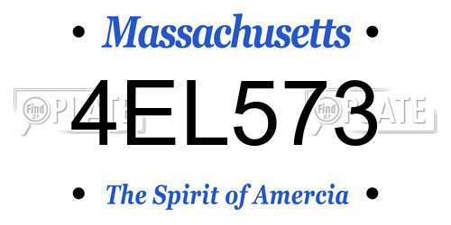 4EL573 Massachusetts License Plate