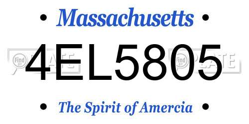 4EL5805 Massachusetts License Plate