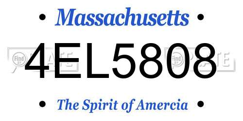 4EL5808 Massachusetts License Plate