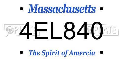 4EL840 Massachusetts License Plate