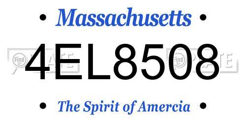 4EL8508 Massachusetts License Plate
