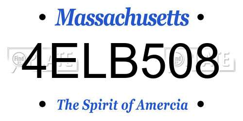 4ELB508 Massachusetts License Plate