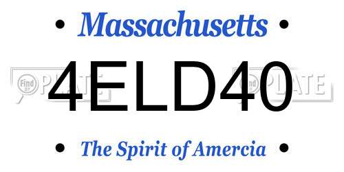 4ELD40 Massachusetts License Plate