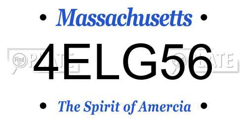 4ELG56 Massachusetts License Plate