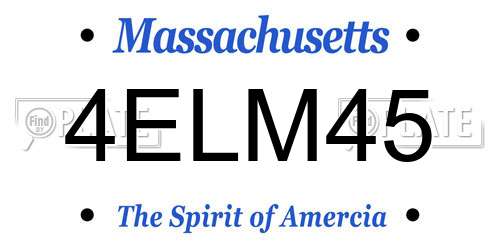 4ELM45 Massachusetts License Plate