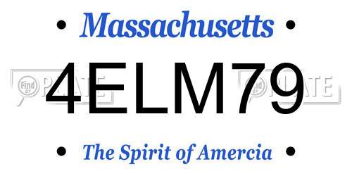 4ELM79 Massachusetts License Plate