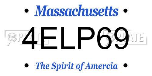 4ELP69 Massachusetts License Plate