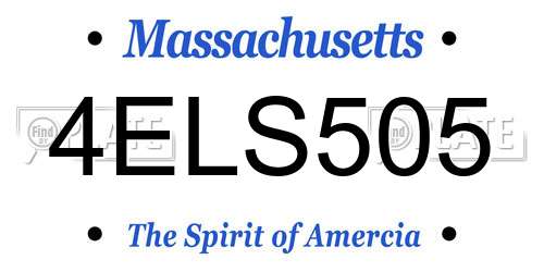 4ELS505 Massachusetts License Plate