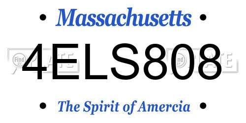 4ELS808 Massachusetts License Plate