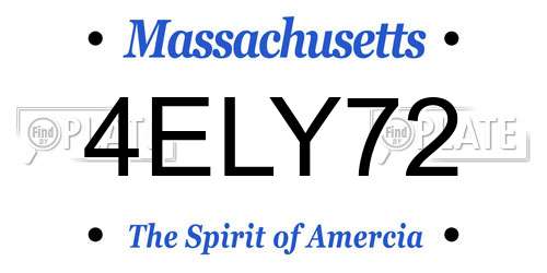 4ELY72 Massachusetts License Plate