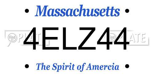 4ELZ44 Massachusetts License Plate
