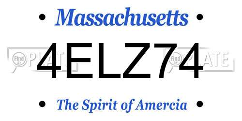 4ELZ74 Massachusetts License Plate