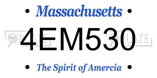 4EM530 Massachusetts License Plate